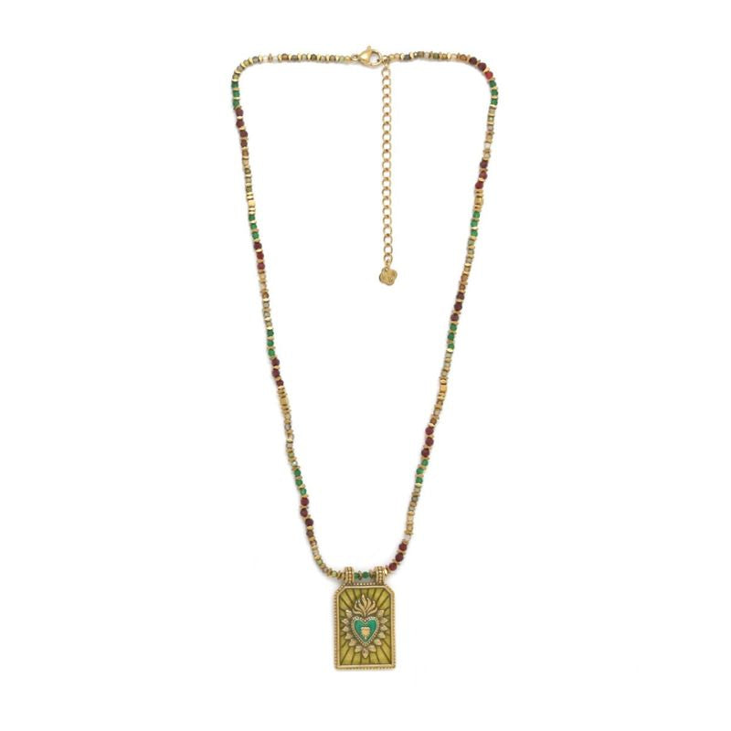 Collier Amalia pendentif plaque coeur