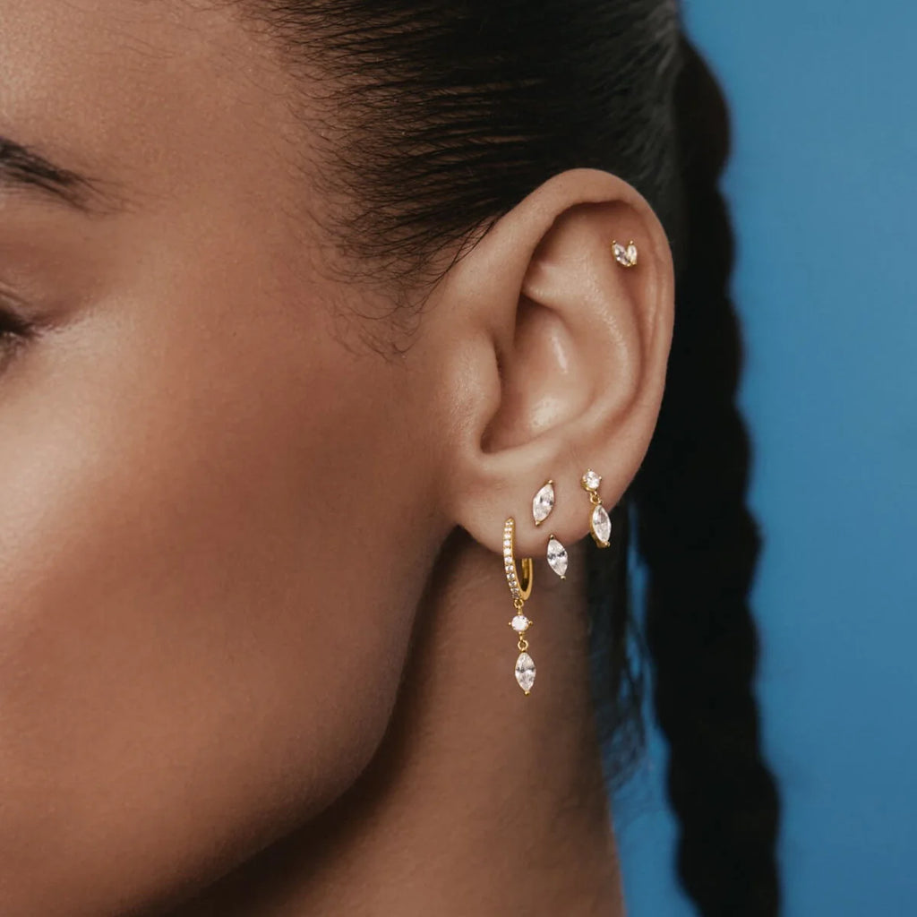 BOUCLE D'OREILLE SALINA Argent 925 doré à l'Or 18k