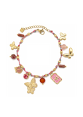 BRACELET FIL PAMPILLES DOUBLE PAPILLONS rose