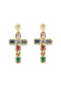 boucles d'oreilles croix strass