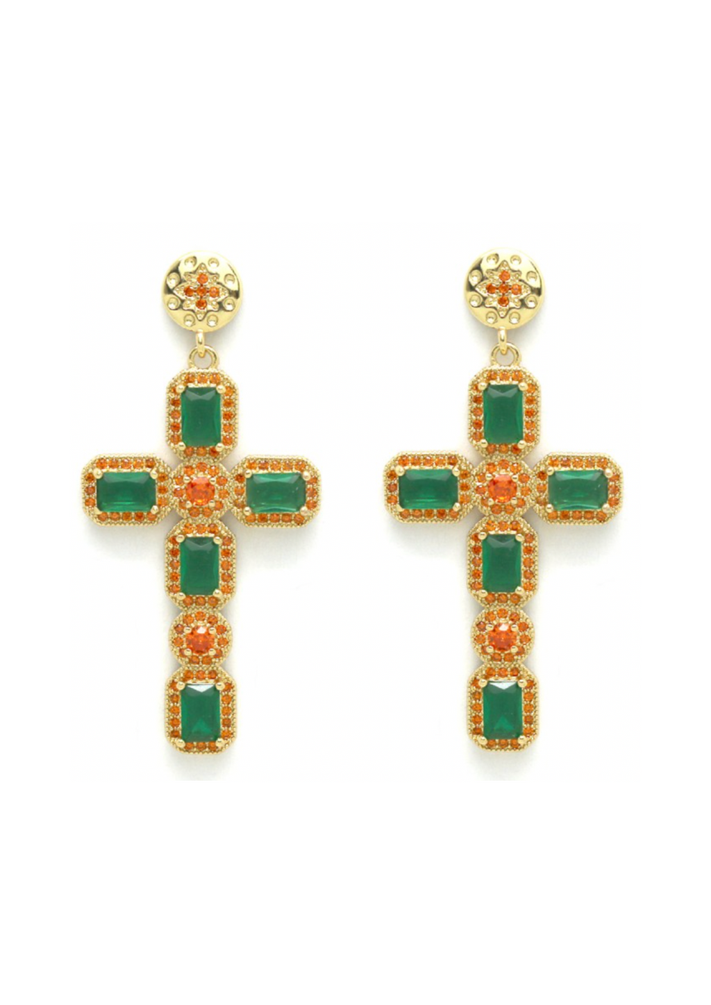 boucles d'oreilles croix strass
