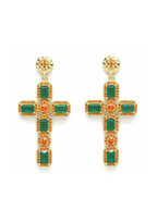 boucles d'oreilles croix strass