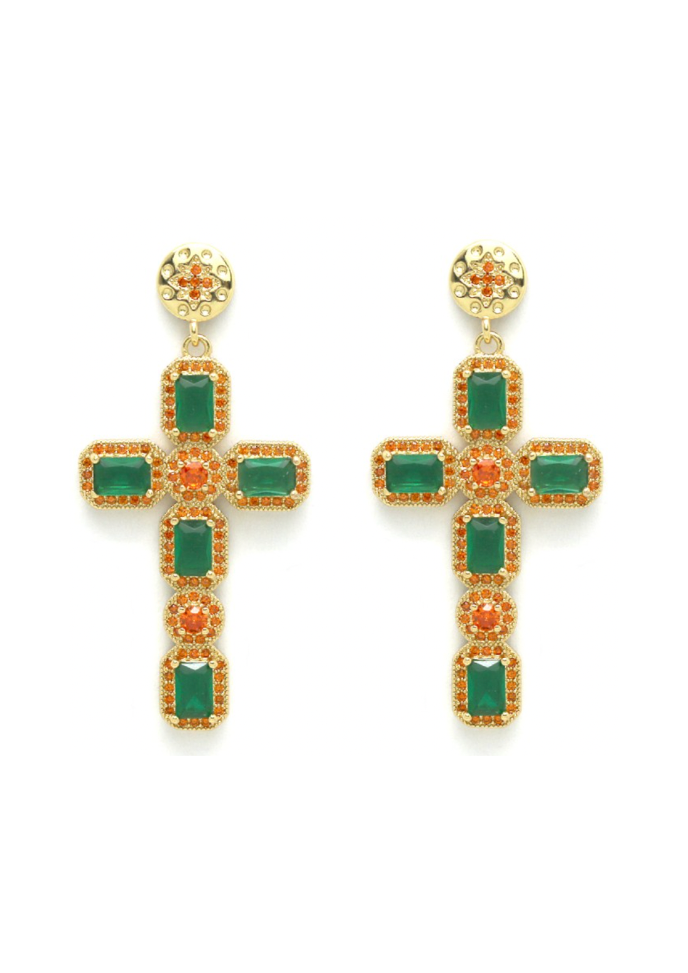 boucles d'oreilles croix strass