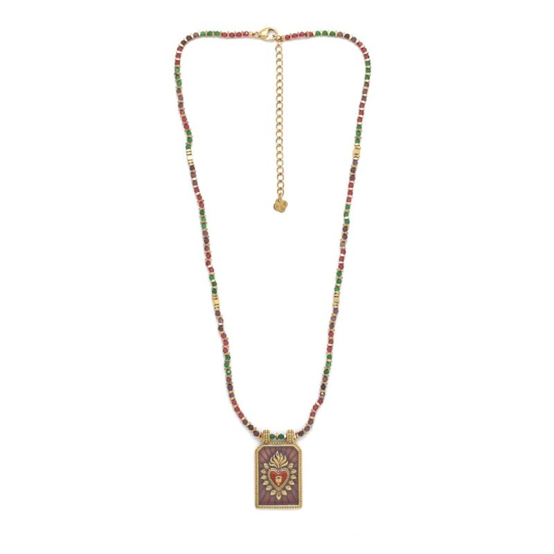 Collier Amalia pendentif plaque coeur