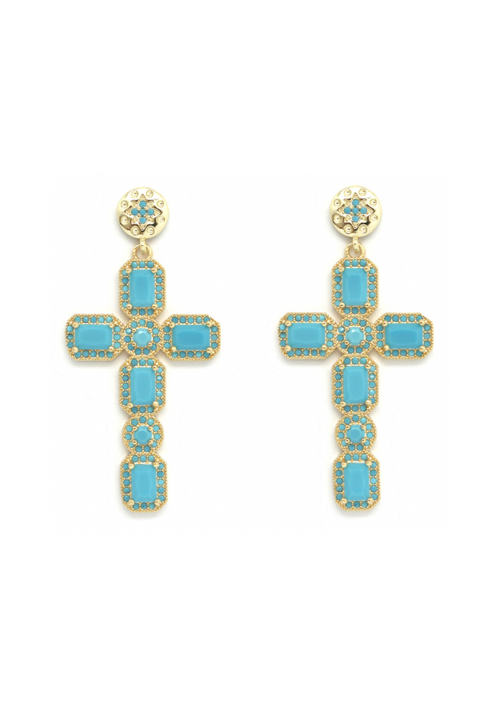 boucles d'oreilles croix strass