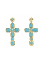 boucles d'oreilles croix strass