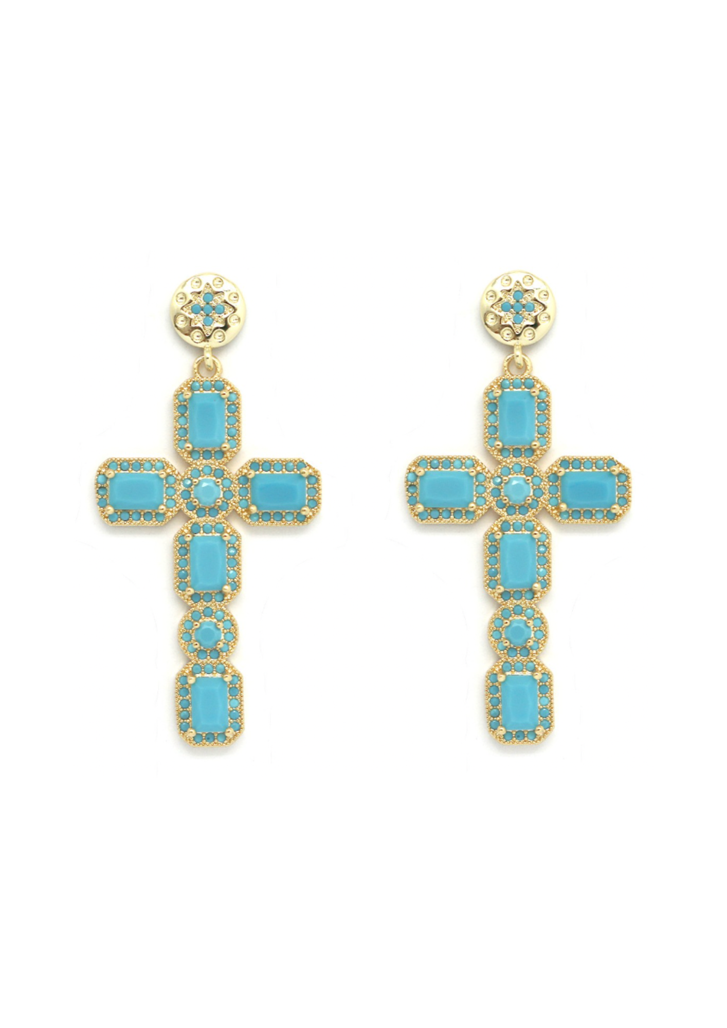 boucles d'oreilles croix strass