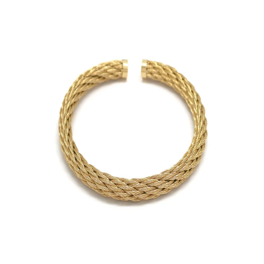 Bracelet BELLIE jonc rond tressé doré