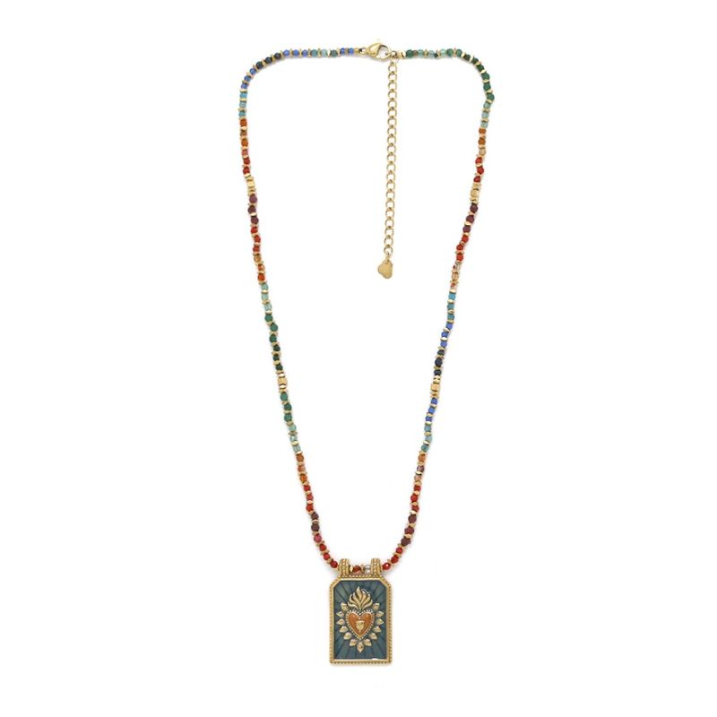 Collier Amalia pendentif plaque coeur