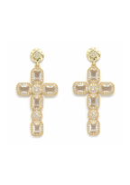 boucles d'oreilles croix strass