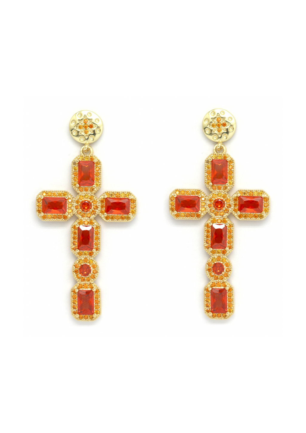 boucles d'oreilles croix strass