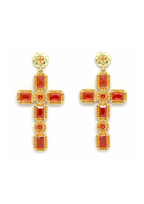boucles d'oreilles croix strass