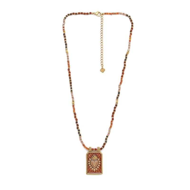Collier Amalia pendentif plaque coeur
