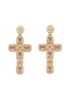 boucles d'oreilles croix strass