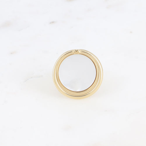 Bague large - pierre naturelle ronde