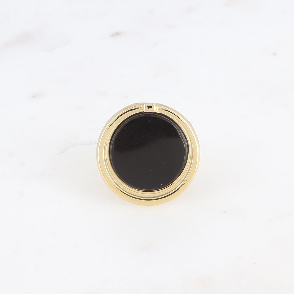 Bague large - pierre naturelle ronde