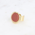 Bague large - pierre naturelle ronde