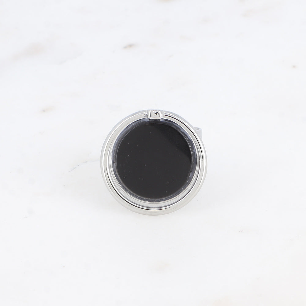Bague large - pierre naturelle ronde