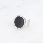 Bague large - pierre naturelle ronde
