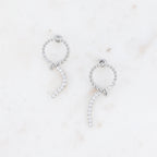 Boucles pendantes Yasmina - anneau effet bulle et chaîne rivière