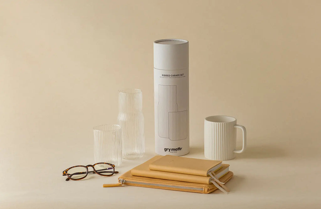 Carafe cannelée Clear GRY MATTR by Joe Mimran