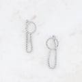 Boucles pendantes Solèna - anneau effet bulle et chaîne rivière accrochée au fermoir