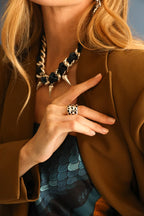 Anneau à foulard/ Bague Léopard argent, Automne N°26
