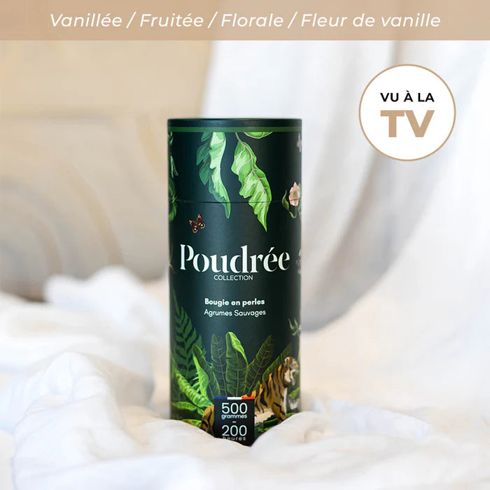 Poudrée : Bougie en perles de cire parfumées - Héritage - Agrumes Sauvages