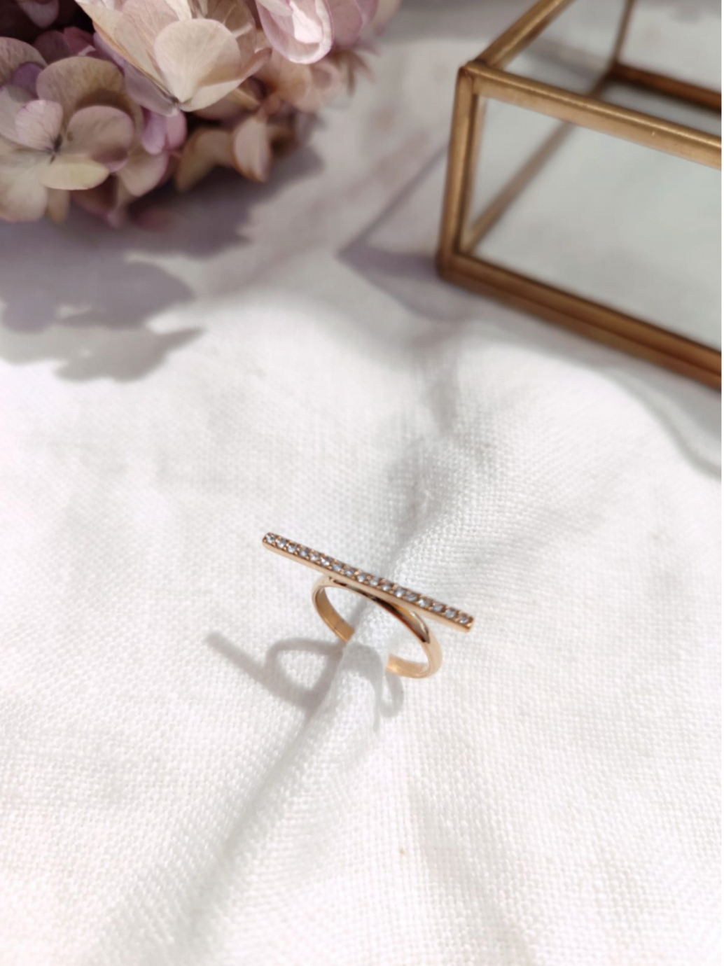 Bague barrette strass