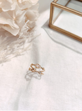 Bague deux rangs strass