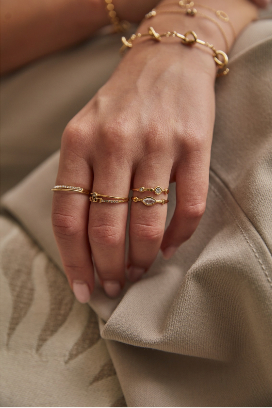 Bague deux rangs strass