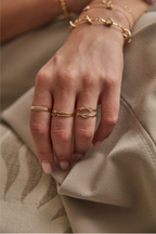 Bague deux rangs strass