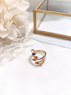 Bague Griffe strass multi