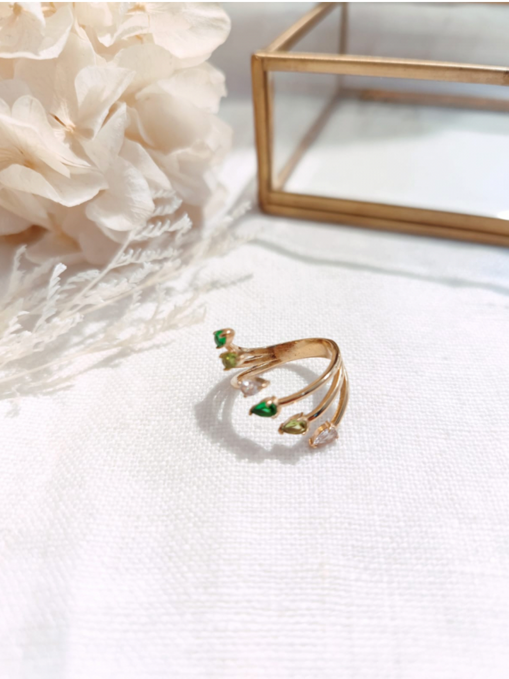 Bague Griffe strass multi
