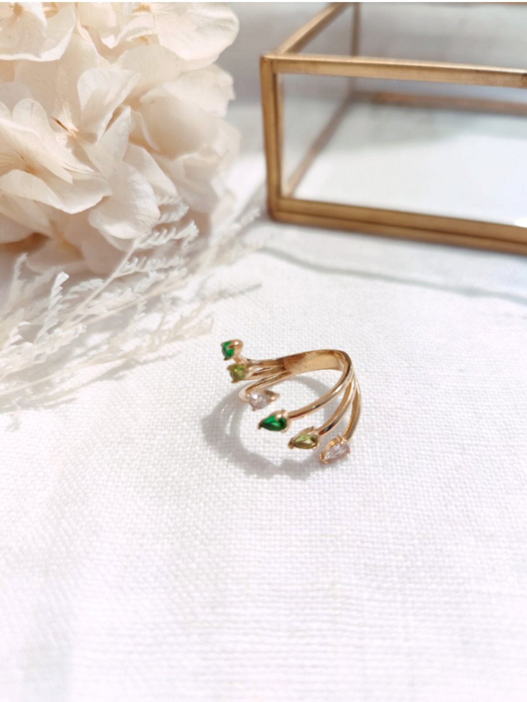 Bague Griffe strass multi