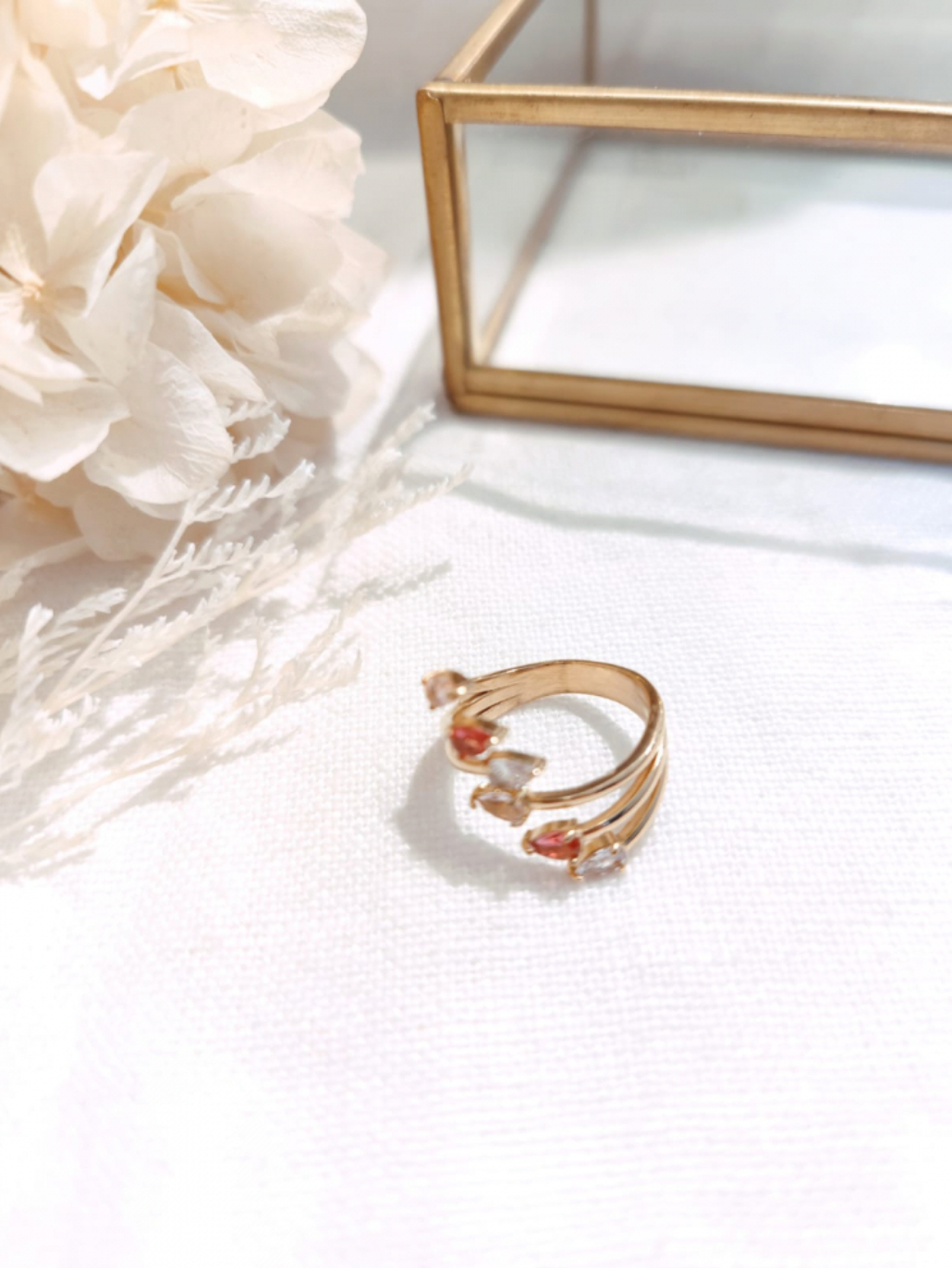 Bague Griffe strass multi