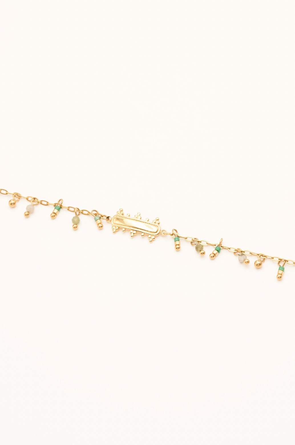 bracelet pierres naturelles pendantes et barre