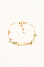 bracelet pierres naturelles pendantes et barre