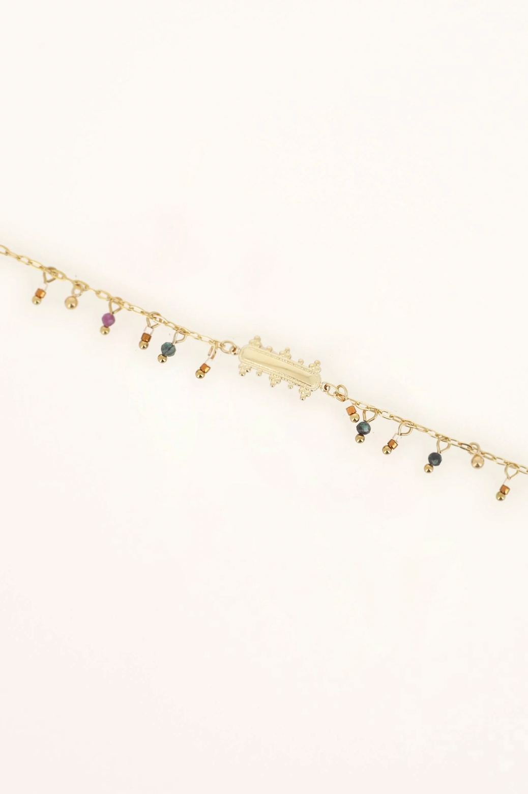 bracelet pierres naturelles pendantes et barre