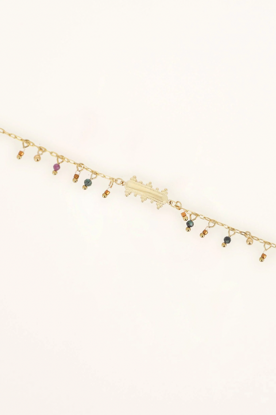 bracelet pierres naturelles pendantes et barre