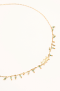 collier pierres naturelles pendantes et barre
