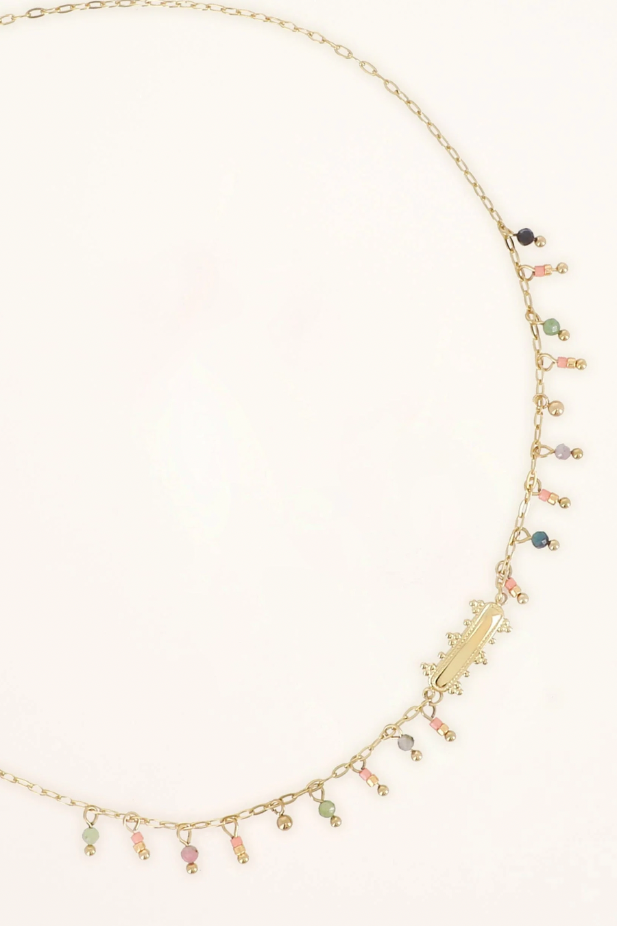 collier pierres naturelles pendantes et barre