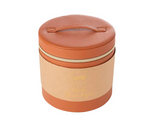 Boite Pour Cosmétiques Rond+Miroir SimiliCuir Cognac