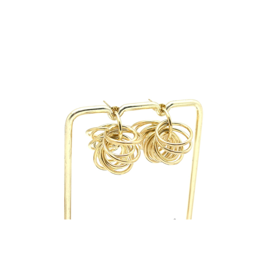 Boucles d'oreilles Clara effet ressort doré