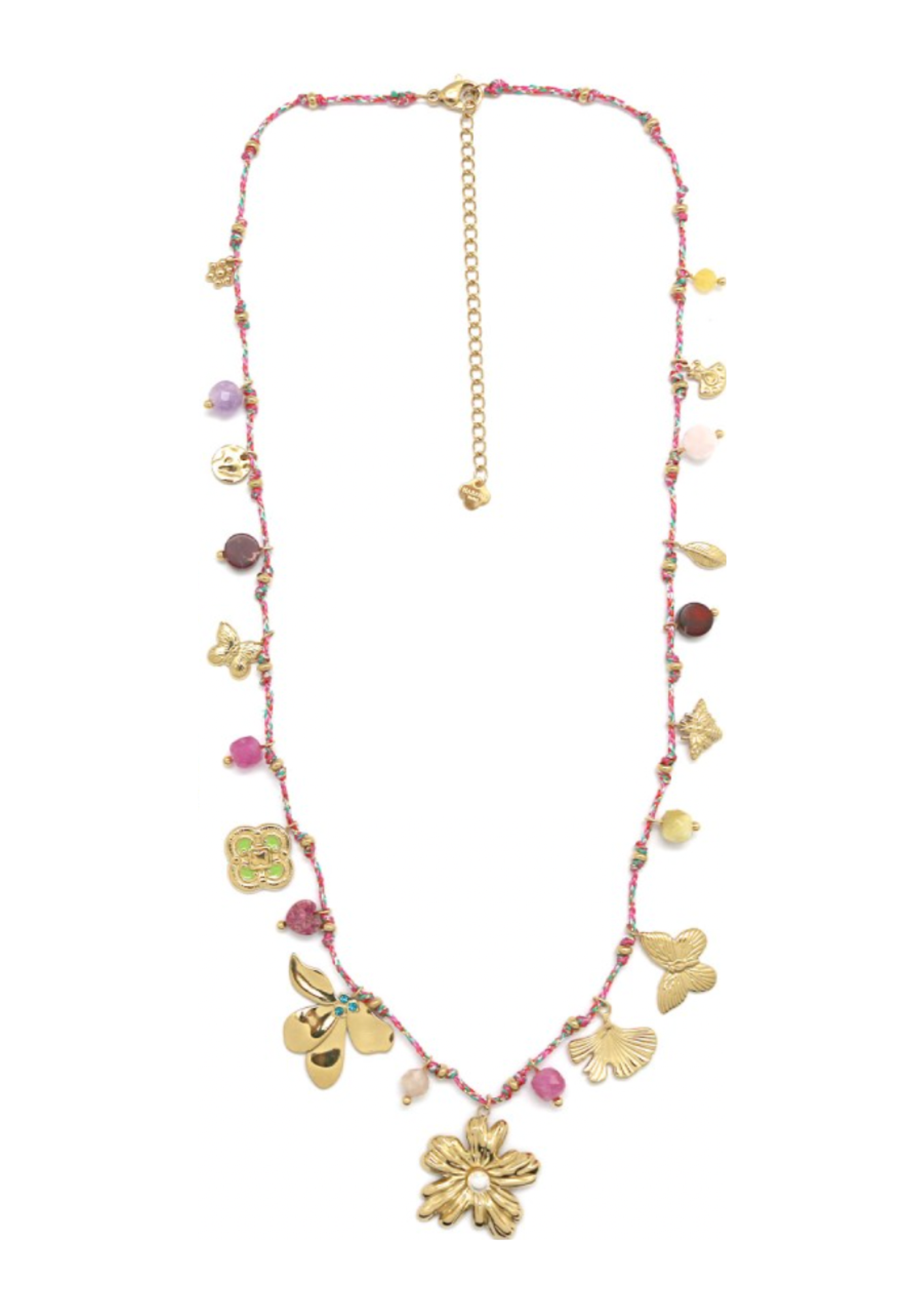 COLLIER FIL PAMPILLES ROSE