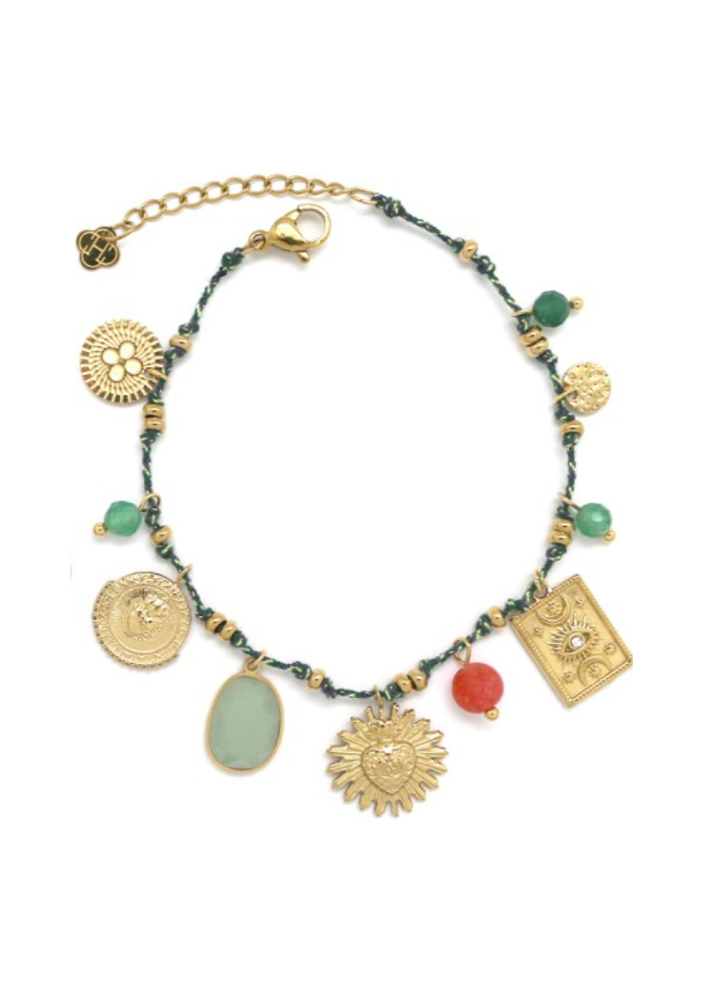 BRACELET FIL PAMPILLES VERT