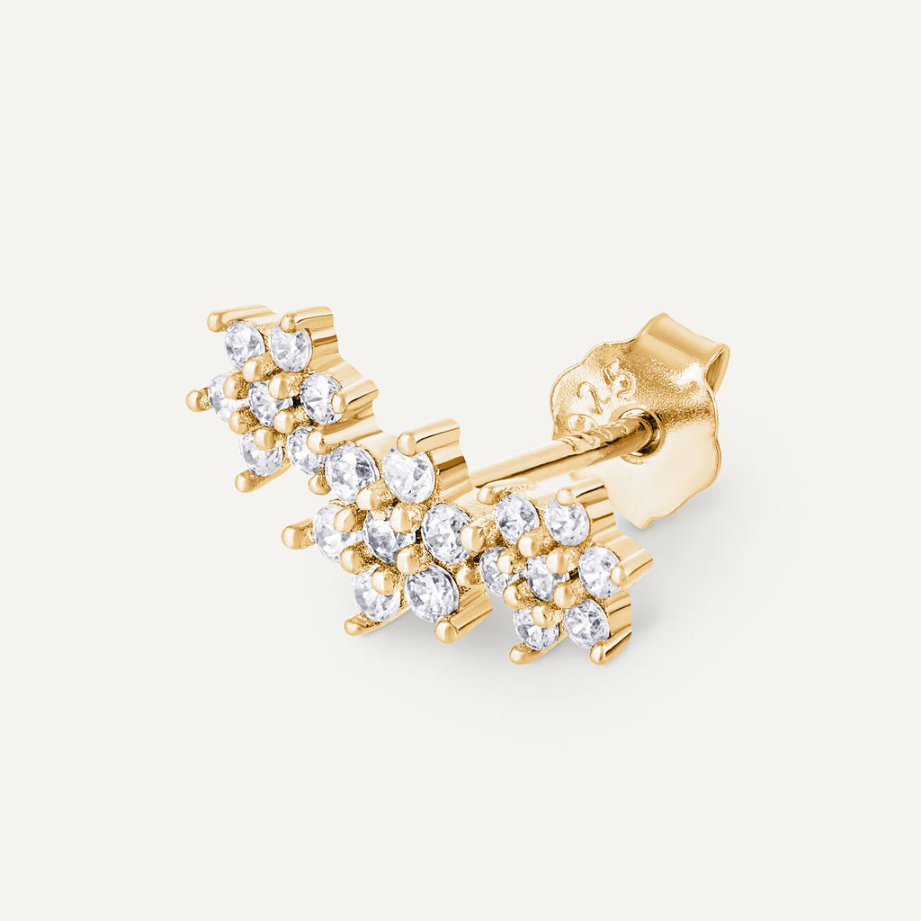 BOUCLE D'OREILLE PALMA Argent 925 doré à l'Or 18k