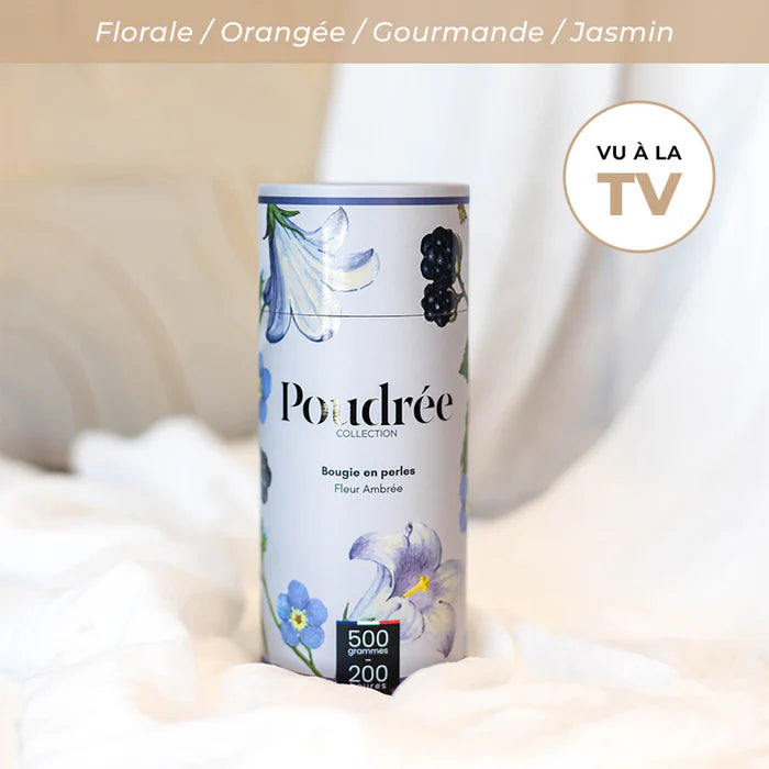 Poudrée : Bougie en perles de cire parfumées - Héritage - Fleur Ambrée