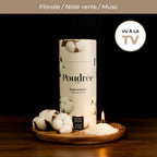 Poudrée : Bougie en perles de cire parfumées - Fleur de coton