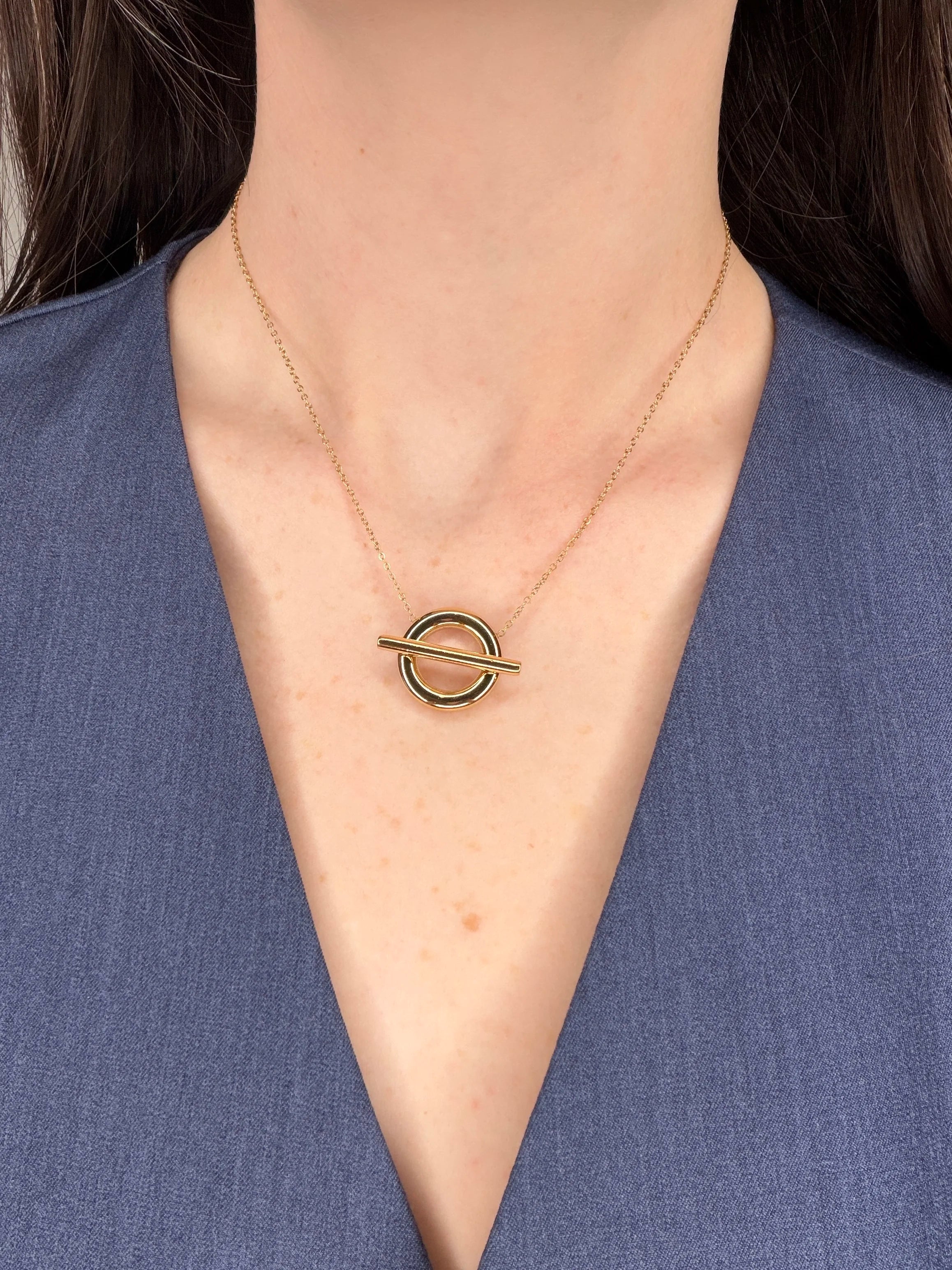 Collier Ezra pendentif anneau doré